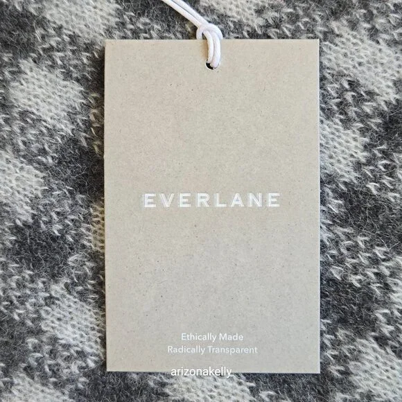 NWT Everlane Alpaca Patterned Scarf Grey Check Knit - Picture 5 of 9